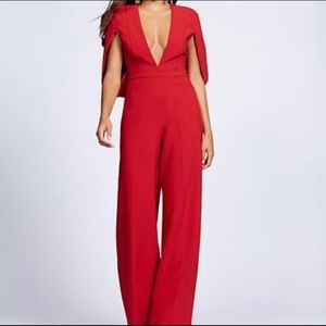 Sexy Red Cape Jumpsuit XXL